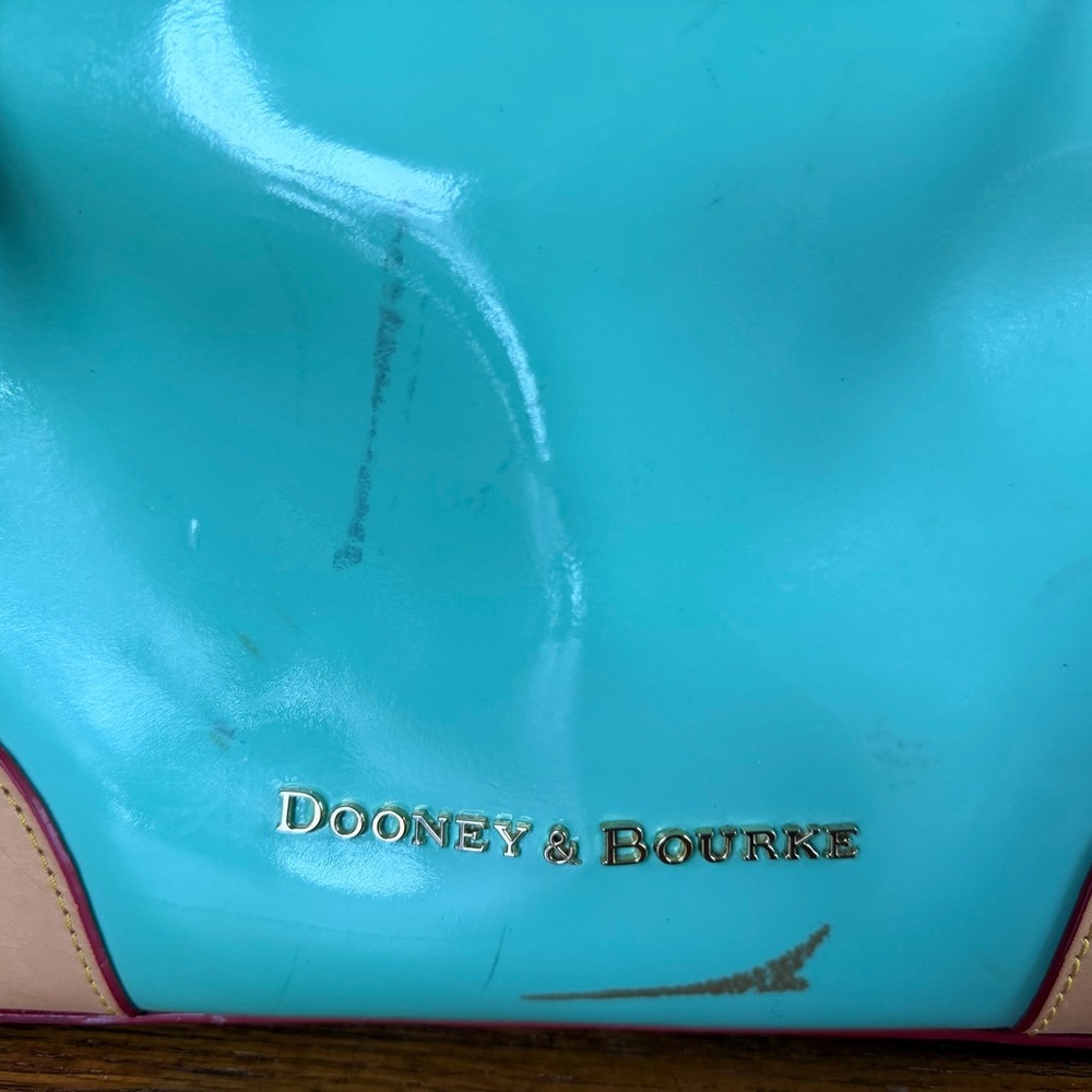 Dooney & Bourke Seafoam and Tan Leather Tote Bag - Picture 3 of 9